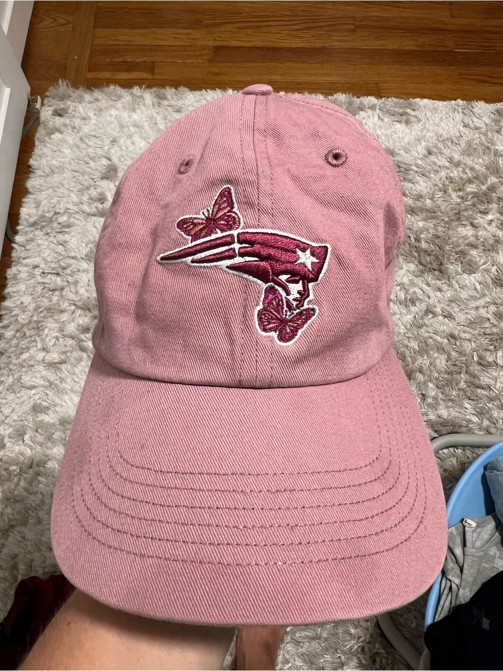 Pink Butterfly Logo New England Patriots  Baseball Cap
